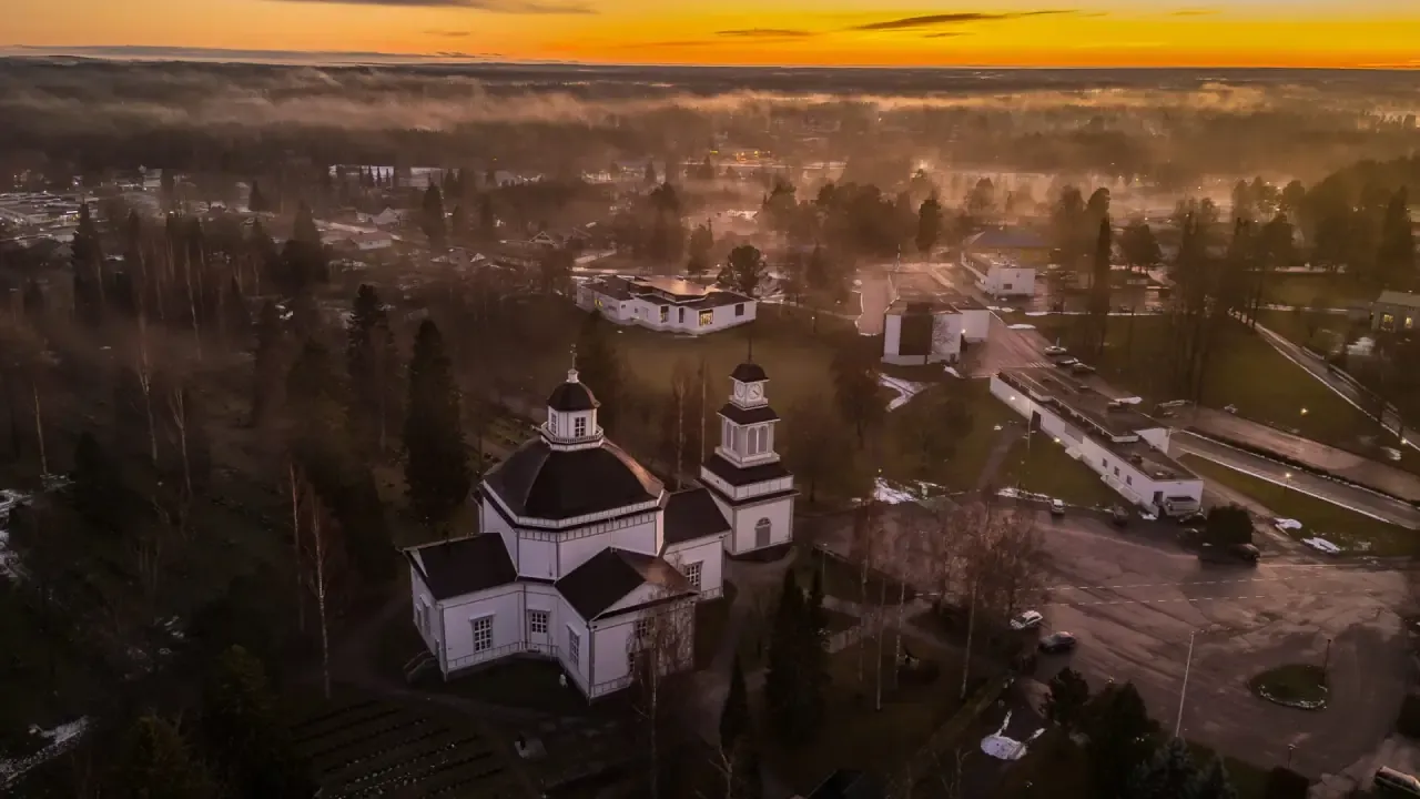 Alajärven kirkko ilmakuva