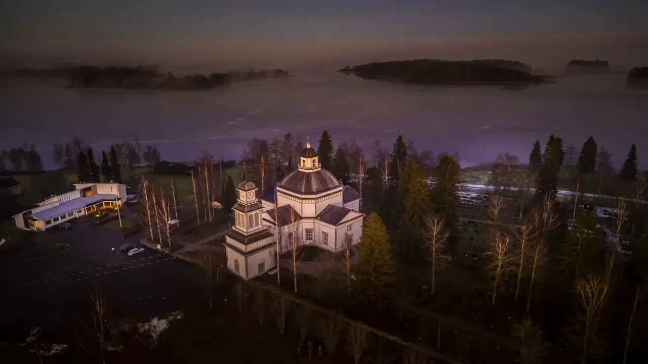 Alajärven kirkko ilmakuva 2